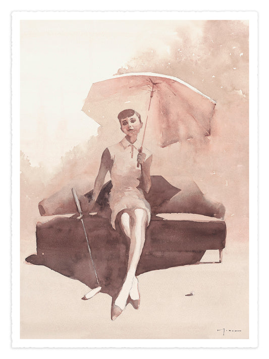 "Umbrella Rose" Original Watercolor
