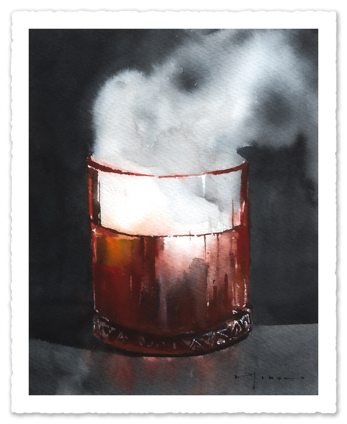 "Smoked Bourbon" Original Watercolor